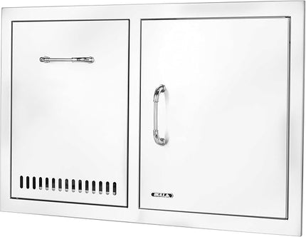 Bull Outdoor Products Premium Components for Outdoor Kitchen BBQ Island Door/Propane Drawer Combo with Reveal