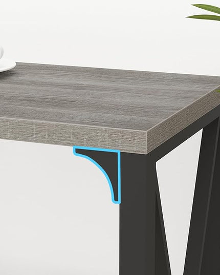 IBF Long Entryway Console Table, Industrial Metal Wood Entry Table with Storage Shelves, Modern Rustic 3 Tier Sofa Table for Entry Way Hallway Behind Couch Living Room Bedroom, Light Grey Oak, 63 Inch