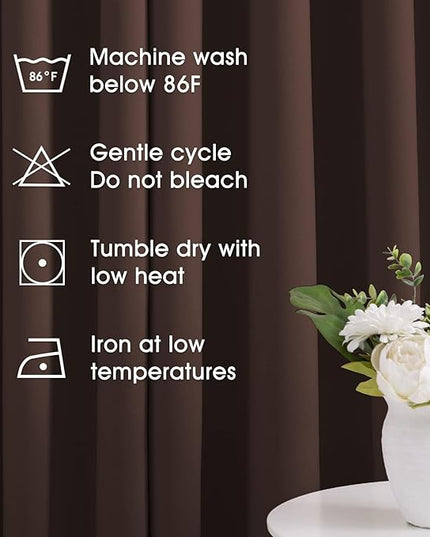 HOMEIDEAS Chocolate Brown Blackout Curtains, Room Darkening Soundproof Thermal Grommet Window Drapes for Living Room, Bedroom(2 Panels, W52'' x L108'')