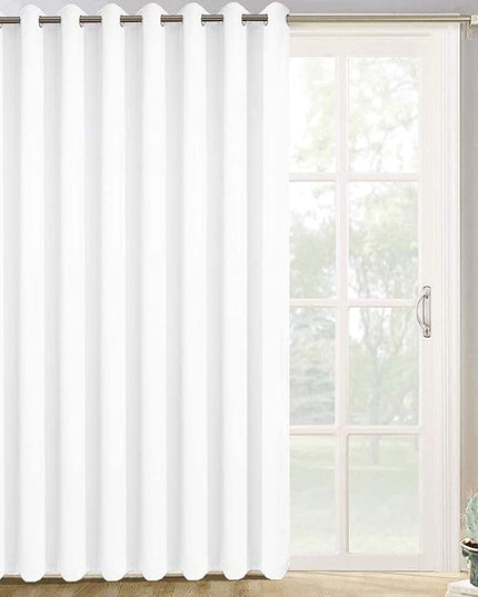 Yakamok Pure White Curtain for Living Room Sliding Glass Door Vertical Blind for Room Darkening Extra Wide Window Drapes Grommet Top Room Divider Panel for Bedroom/Patio 1 PC 100 x 96 Inch