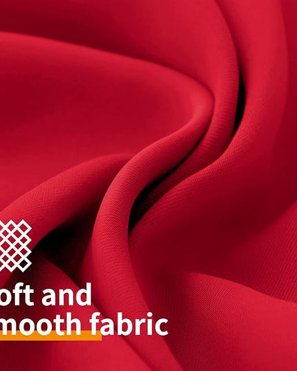 YoungsTex Red Blackout Curtains 84 Inch Length 2 Panels for Bedroom - Thermal Insulated Drapes with Grommet Room Darkening Privacy Christmas Decor for Living Room, 52 x 84 Inch