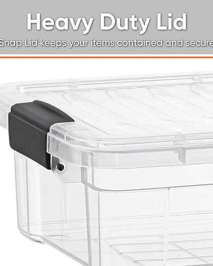 Superio Storage Bins with Lids- 8 Pack, 4.5 Qt Clear Boxes for Organizing, Stackable Plastic Containers- BPA Free, Non-Toxic, Odor Free, Organizer for Home, Office, Dorm