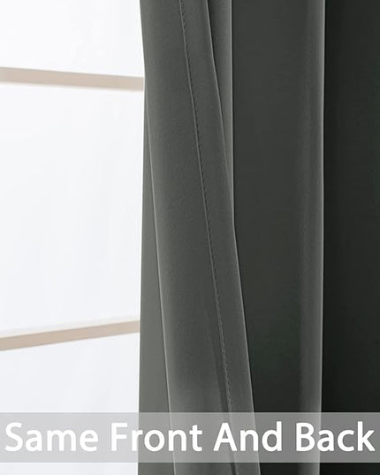 Yakamok Window Draperies Curtains Panels - Light Blocking Curtains, Grommet Top Small Drapes for Short Window/Basement(Dark Grey, 52Wx36L, 2 Panels)