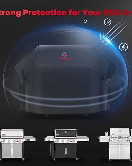 Comnova Grill Cover 82 Inch - 600D BBQ Cover for Outdoor Grill Heavy Duty and Waterproof, Large Barbecue Gas Grill Covers for Weber, Char-Broil, Nexgrill, Monument, Dyna-glo, Brinkmann and More