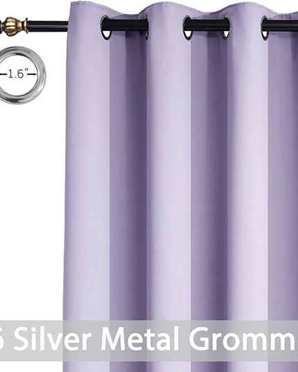 Yakamok Extra Wide Blackout Curtain for Sliding Glass Door, Grommet Thermal Insulated Room Divider Curtain 100W x 84L inch, Room Darkening Patio Curtain,8.3ft Wide x 7ft Tall, 1 Panel,Lilac