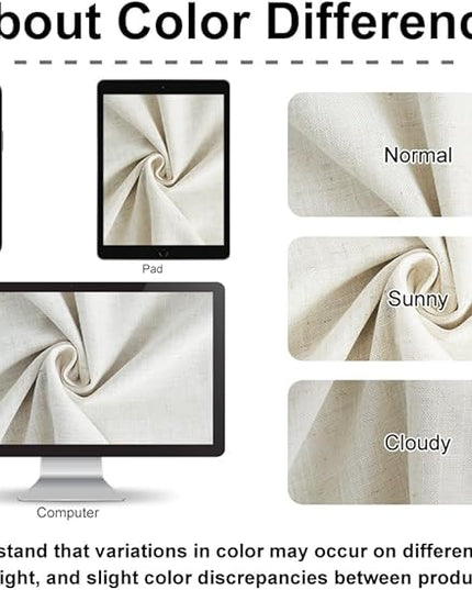 Vision Home Natural Pinch Pleated Full Blackout Curtains Linen Blended Room Darkening Window Curtains 95 inch for Living Room Bedroom Thermal Insulated Pinch Pleat Drapes with Hooks 2 Panel 40"Wx95"L