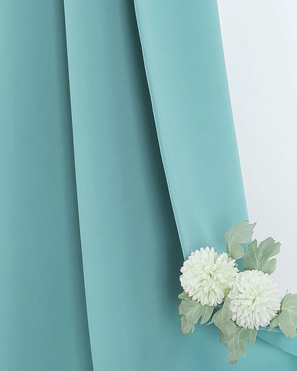 ChrisDowa Blackout Curtains 84 inches Long for Bedroom - 2 Panels Set Grommet Thermal Insulated Room Darkening Curtains for Living Room (Aqua, 42 x 84 Inch)