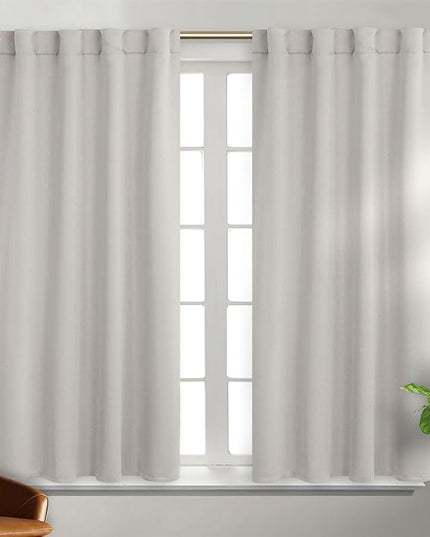 BGment Rod Pocket and Back Tab Blackout Curtains for Bedroom - Thermal Insulated Room Darkening Curtains for Living Room, 2 Window Curtain Panels (38 x 54 Inch, Natural Camel)