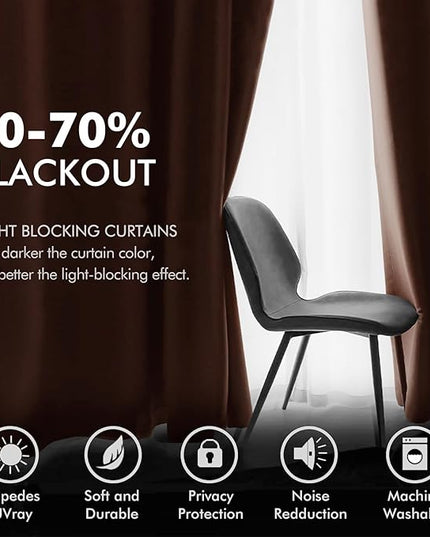 MIULEE Elegant Velvet Curtains Dusty Rose Pink Grommet Curtains Thermal Insulated Soundproof Room Darkening Blackout Curtains/Drapes for Girls & Ladys Living Room/Bedroom Decor 52 x 72 Inch 2 Panels
