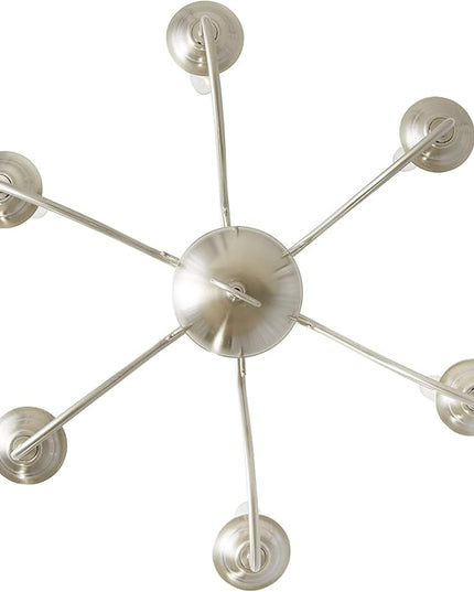 Livex Lighting 5006-91 Williamsburgh 6 Light Brushed Nickel Chandelier,18Hx24W,5006-91