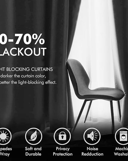 MIULEE 2 Pieces Greyish White Velvet Curtains Exquisite & Elegant Grommet Thermal Soundproof Room Darkening Light Blocking Curtains/Drapes for Living Room Bedroom 52 x 84 Inch