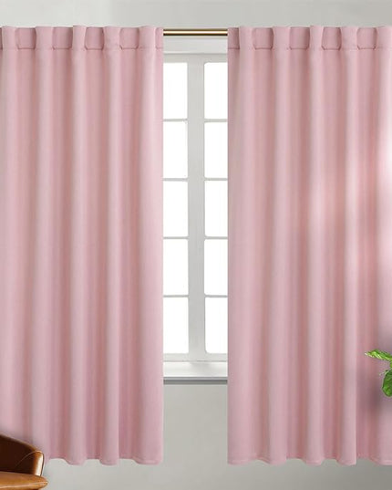BGment 72 inch Length Blackout Curtains - Thermal Rod Pocket and Back Tab Blackout Curtains for Bedroom/Living Room, 2 Window Curtain Panels (42 x 72 inch, Pink)