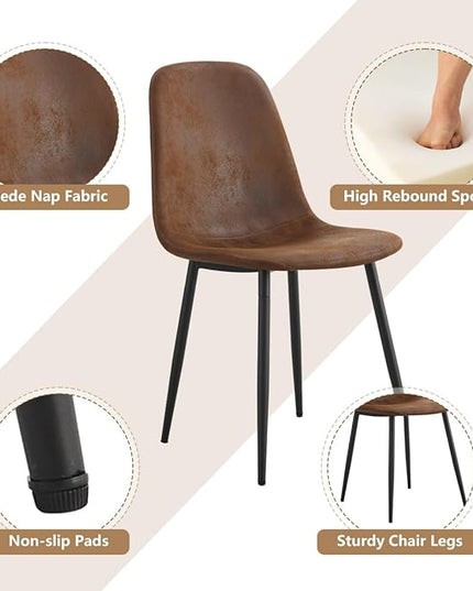 7 Piece Dining Table Set，Dinner Table Set for 6，55'' Kitchen Table and Suede Nap Fabic Chairs Set of 6，6 Chair Dining Table Set for Kitchen Dining Room