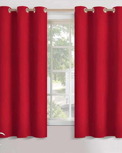 YoungsTex Red Blackout Curtains 63 Inch Length for Bedroom - Grommet Room Darkening Window Drapes Thermal Insulated for Christmas Living Room, 2 Panels, 42 x 63 Inch