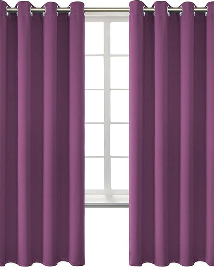 BGment Room Darkening Curtains 72 Inches Long - Grommet Thermal Insulated Drapes Window Treatment Curtains for Bedroom, 2 Panels, 52 x 72 Inch, Eggplant Purple
