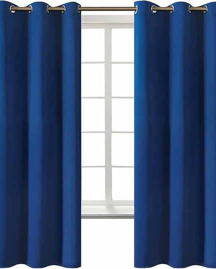 BGment Blackout Curtains for Bedroom - Grommet Thermal Insulated Room Darkening Curtains for Living Room, 42 x 63 Inch, 2 Panels, Royal Blue
