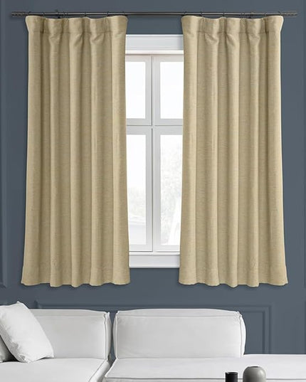 HPD Half Price Drapes Bellino Room Darkening Curtains 63 Inches Long Curtains for Bedroom & Living Room (1 Panel), 50W x 63L, Candlelight
