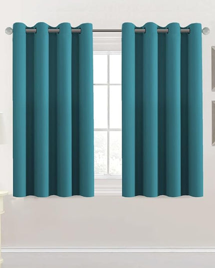 H.VERSAILTEX Premium Blackout Thermal Insulated Room Darkening Curtains for Bedroom/Living Room - Classic Grommet Top (2 Panels, Turquoise Blue, 52 Inch by 45 Inch)