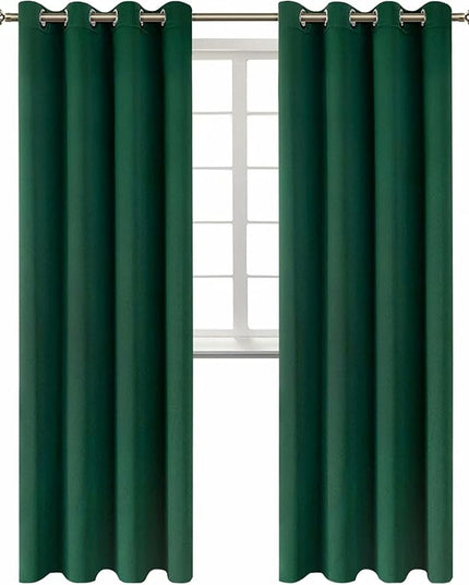 BGment Blackout Curtains for Bedroom - Grommet Thermal Insulated Room Darkening Curtains for Living Room, Set of 2 Panels (52 x 95 Inch, Emerald)