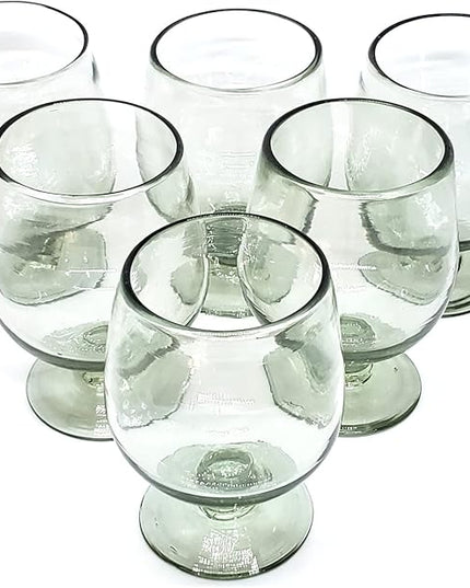 Clear 11 oz Large Cognac Glasses (set of 6), Recycled Glass, Lead-free, Toxin-Free (11 oz Large Cognac)