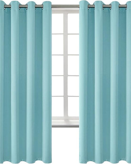 BGment Blackout Curtains - Grommet Thermal Insulated Room Darkening Bedroom and Living Room Curtains, Set of 2 Panels (55 x 69 Inch, Baby Blue)