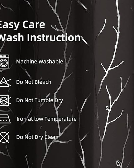 BUHUA Brown Blackout Curtains 63 Inches Length, Thermal Curtain for Bedroom 2 Panels Set, Room Darkening Curtains,Grommet Top Tree Branches Curtains, 52W×63L