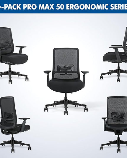 Mesh Office Chair – Ergonomic Office Chair with Lumbar Support, Adjustable 3D Arms & Soft Seat – Holds Up to 330lbs (Black)
