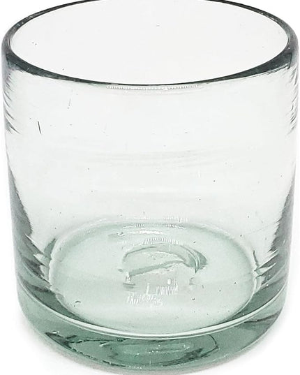 Clear Blown 8 oz DOF Rocks Glasses (set of 6) Mexican Handmade Glassware, Recycled Glass, Lead-free, Toxin-Free (DOF Rocks)