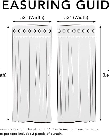 Easy-Going Linen Look Blackout Curtain Grommet Window Curtain Drapes for Bedroom, Living Room Thermal Insulated Room Darkening (2 Panels, 52x84 inch, Ivory)