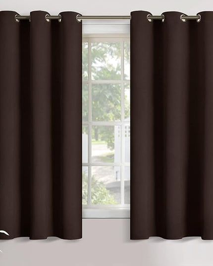 YoungsTex Brown Blackout Curtains for Bedroom Thermal Insulated with Grommet 63 Inches Length Room Darkening Window Drapes for Living Room Ofiice, 2 Panels, 42 x 63 Inch