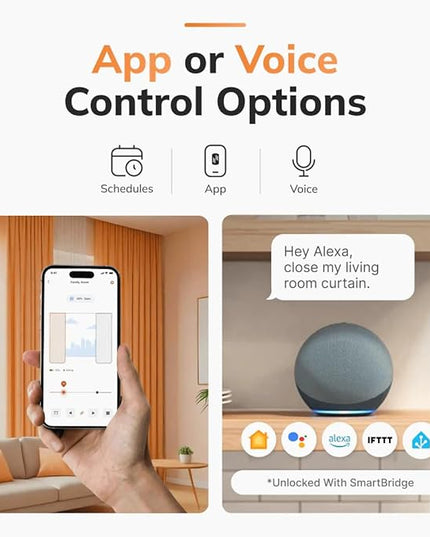 Ryse SmartCurtain | Motorized Curtain | Turn Current Curtains into Electric, Automated Drapes | Easy Install | Works with Existing Single or Double Curtain | Phone App Enabled | Charger Not Included