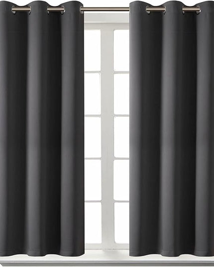 BGment Blackout Curtains for Bedroom - Grommet Thermal Insulated Room Darkening Curtains for Living Room, Set of 2 Panels (38 x 54 Inch, Dark Grey)