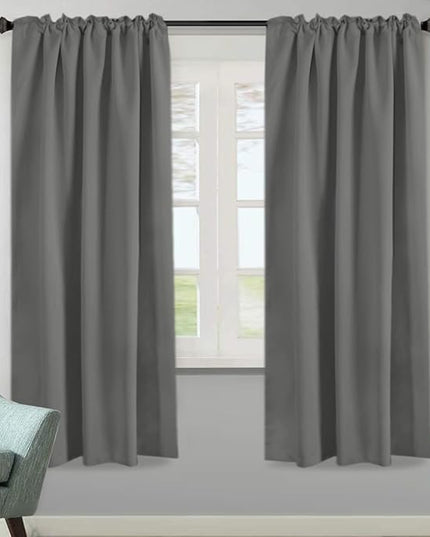 H.VERSAILTEX Blackout Curtains Thermal Insulated Window Treatment Panels Room Darkening Blackout Drapes for Living Room Back Tab/Rod Pocket Bedroom Draperies, 52 x 72 Inch, Bluish Gray, 2 Panels