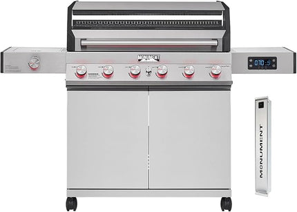 Monument Grills 6-Burner Convertible Natural Gas Smart bbq Grill Stainless Steel Denali 605 with Smoke Box
