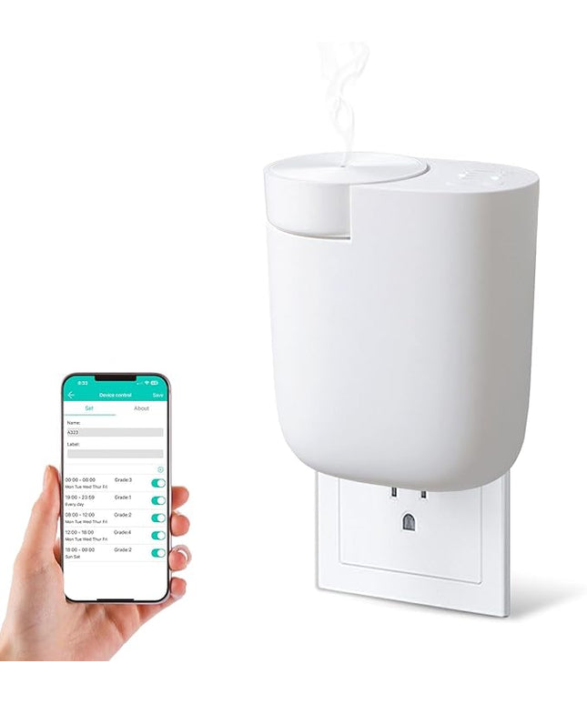 Plug-in Diffuser, Waterless Scent Air Machine, Bluetooth/Manual Dual-Control, 500 Sq. Ft Coverage Luxury Fragrance Diffuser, Essential Oil Aroma Diffuser for Home, Office, Small Room, Spa