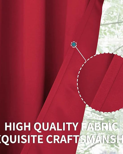 BGment Room Darkening Curtains 63 Inches Long - Grommet Thermal Insulated Drapes Window Treatment Curtains for Bedroom, 2 Panels, 70 x 63 Inch, Red