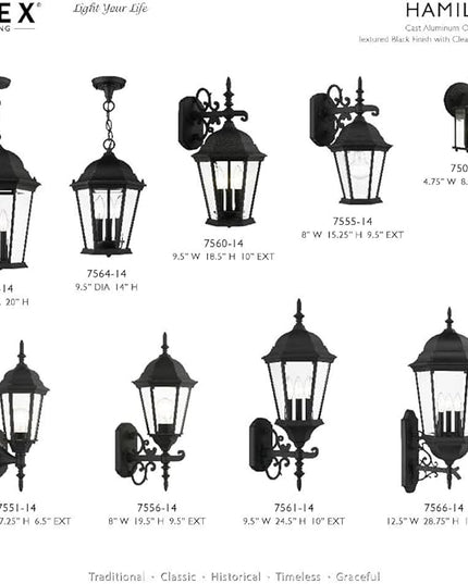 Livex Lighting 7557-04 Outdoor Post with Clear Beveled Glass Shades, Black