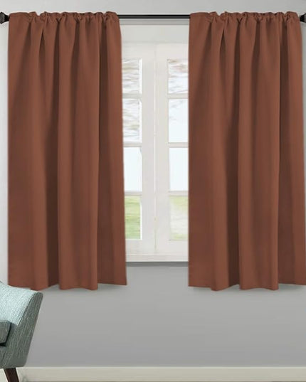 H.VERSAILTEX Blackout Curtains Thermal Insulated Window Treatment Panels Room Darkening Curtains for Bedroom Back Tab/Rod Pocket Small Window Curtains (2 Panels, Washed Spice, 52 x 63 Inch)
