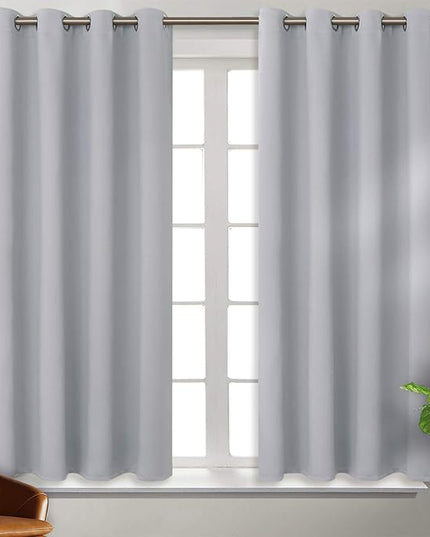 BGment Room Darkening Curtains for Bedroom - Grommet Thermal Insulated Window Treatments Light Blocking Curtains for Living Room, Set of 2 Panels, Each 46 x 54 Inch, Light Grey
