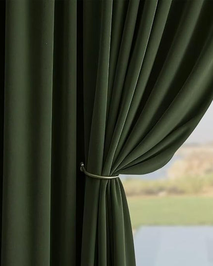 Joydeco Green Velvet Curtains 84 inch Length 2 Panels, Luxury Blackout Rod Pocket Thermal Insulated Window Curtains, Super Soft Room Darkening Drapes for Living Room Bedroom,W52 x L84 inches