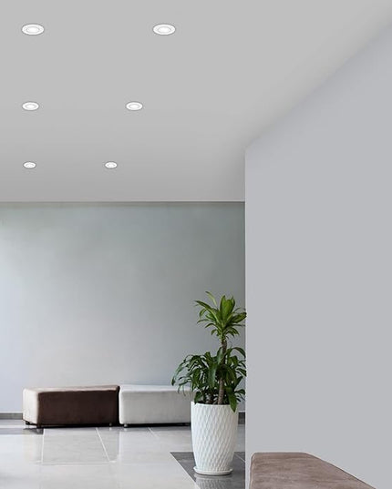 Just Screw Me in 6in LED Recessed Retrofit Light for E26 or Medium Base 4, 5, or 6 Inch Recessed Cans with Telescoping Neck and 5-CCT 2700-3000-3500-4000-5000K in White (Pack of 4)