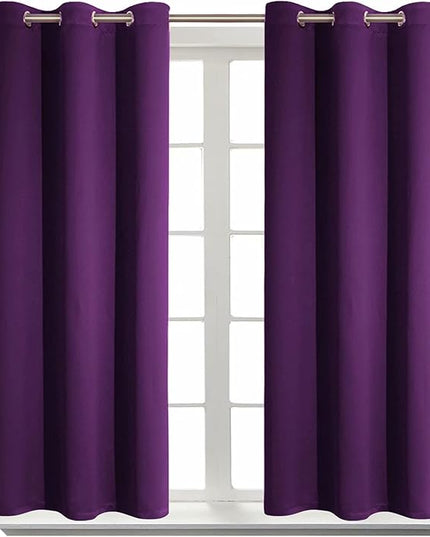 BGment Blackout Curtains for Bedroom - Grommet Thermal Insulated Room Darkening Curtains for Living Room, Set of 2 Panels (38 x 54 Inch, Royal Purple)