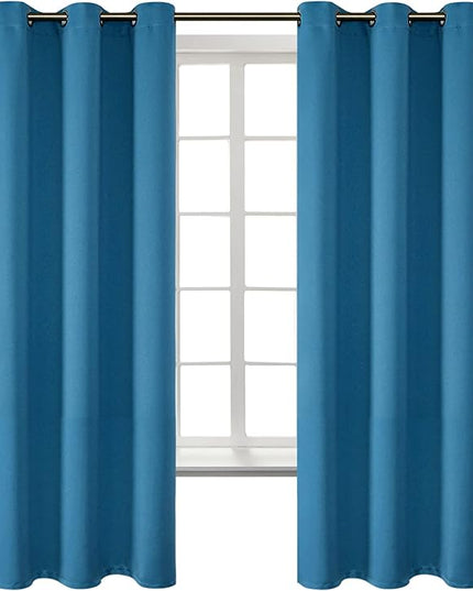 BGment Blackout Curtains - Grommet Thermal Insulated Room Darkening Bedroom and Living Room Curtains, Set of 2 Panels (42 x 63 Inch, Steel Blue)