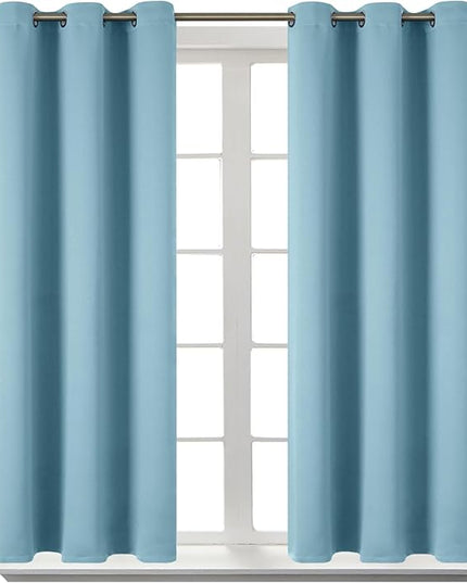 BGment Room Darkening Curtains 54 Inches Long - Grommet Thermal Insulated Drapes Window Treatment Curtains for Bedroom, 2 Panels, 38 x 54 Inch, Greyish Blue