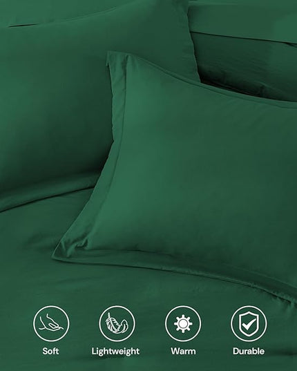 WRENSONGE King Size Comforter Set- 7 Pieces Soft Emerald Green Bed in a Bag King with Fitted Sheet, Flat Sheet, 2 Pillow Shams, and 2 Pillowcases-Warm King Bedding Set for All Season