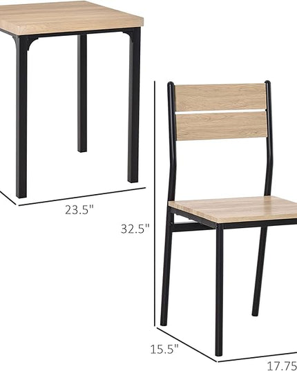 Small Space Dining Table Set for 2 Modern Kitchen Table and Chairs Compact Design Ideal for Apartments and Breakfast Nooks