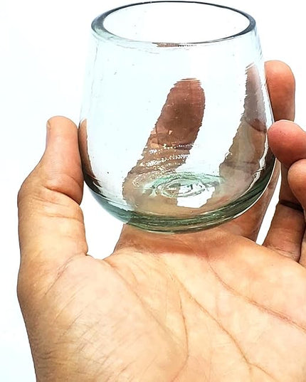 Clear 6 oz Roly Poly Glasses (set of 6), Recycled Glass, Lead-free, Toxin-Free (6 oz Roly Poly)