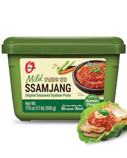 Ssamjang Korean Soybean Paste Sauce [Mild | 1.0 lb (500g)] for BBQ, Lettuce Wraps, Rice, Vegetables, and Meat | Korean Flavor, Bold & Savory - O’food