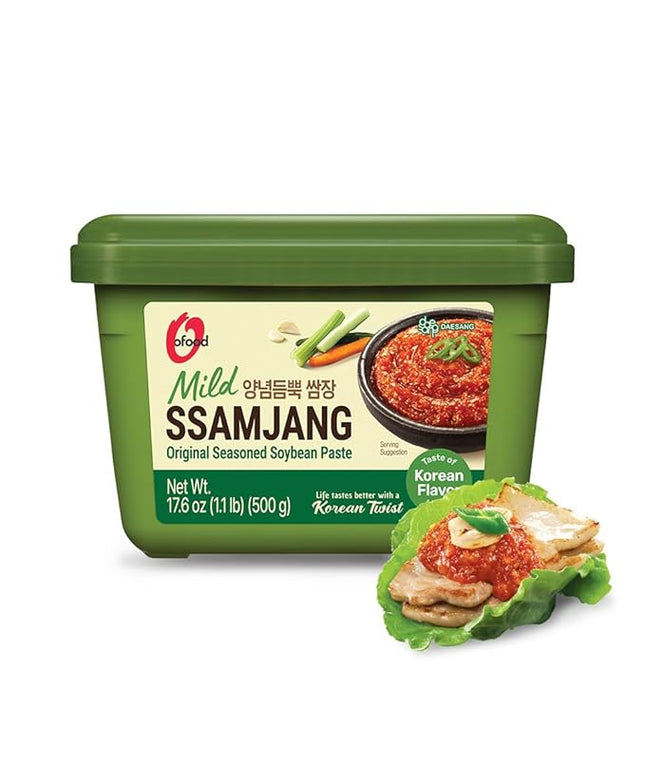 Ssamjang Korean Soybean Paste Sauce [Mild | 1.0 lb (500g)] for BBQ, Lettuce Wraps, Rice, Vegetables, and Meat | Korean Flavor, Bold & Savory - O’food