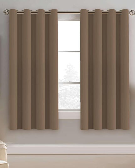 H.VERSAILTEX Blackout Window Curtain Panels Thermal Insulated Room Darkening Solid Grommet Curtains/Drapes for Bedroom Privacy Protection (Set of 2 Panels,52 by 63 Inch Long, Macchiato)